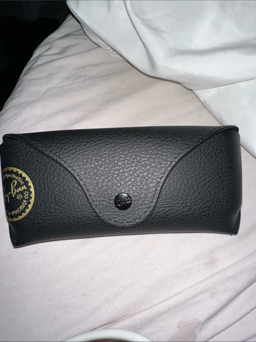 Ray-Ban Black Sunglasses Case with Gold Seal has new cloth towel and book new